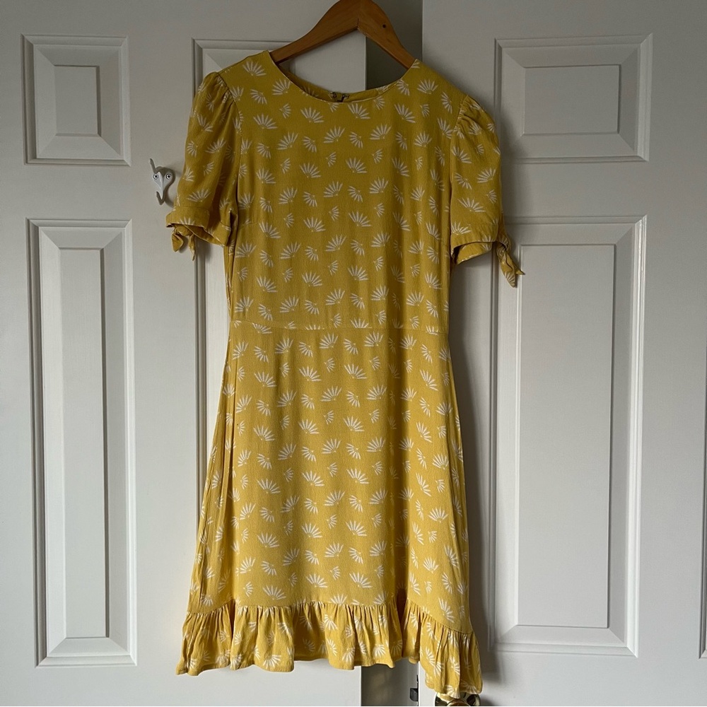All:Row Yellow Dress with Ruffle Hem